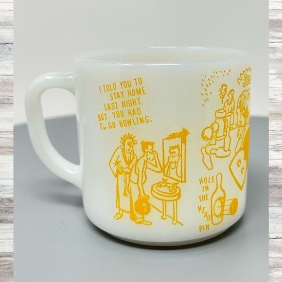 Vintage 1950s Bowlers Mug Federal Glass - Picture 4 of 8